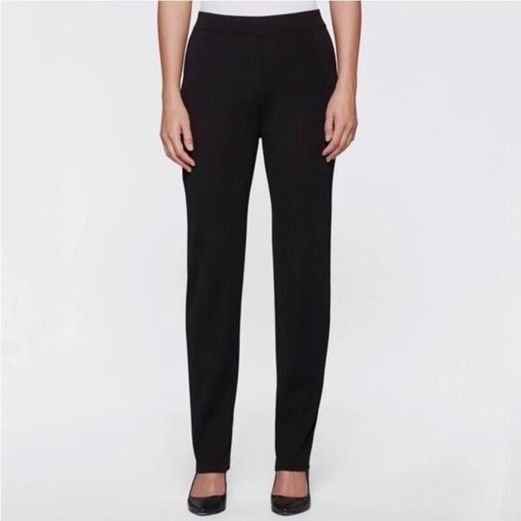 Misook Straight Leg Knit Pant Black Wrinkle Free Ankle Length Women Size XL 25” - Picture 1 of 5